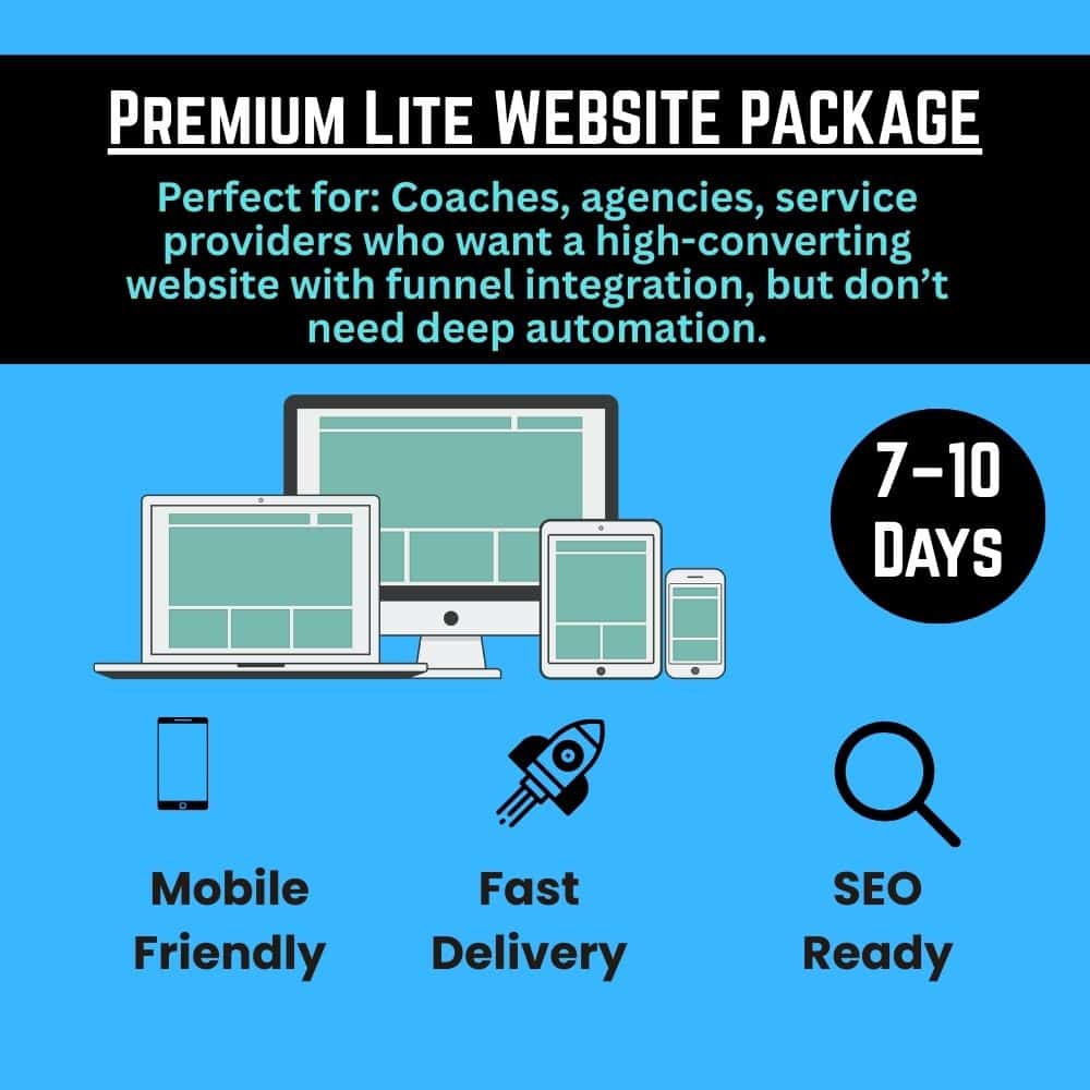 Premium Lite Website Package – High-Converting Sites with Funnel Integration