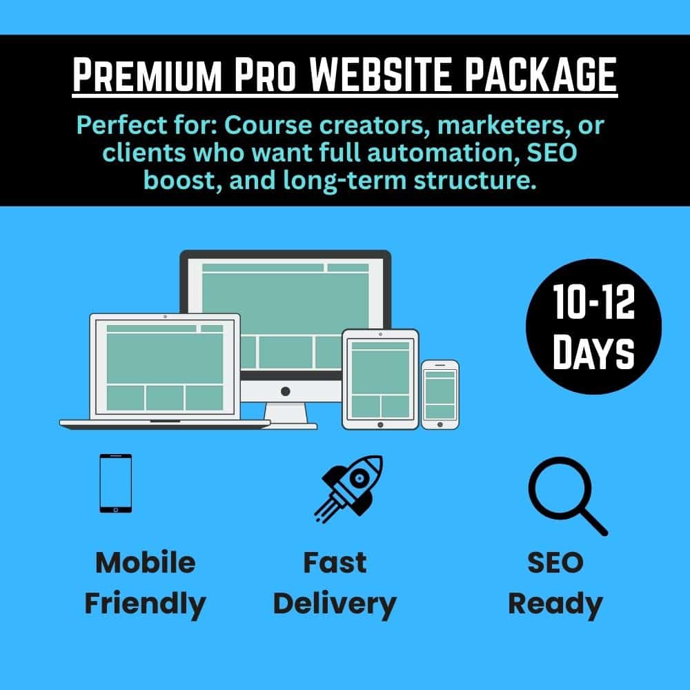 Premium Pro Website Package – Full SEO, Automation & Funnel Website